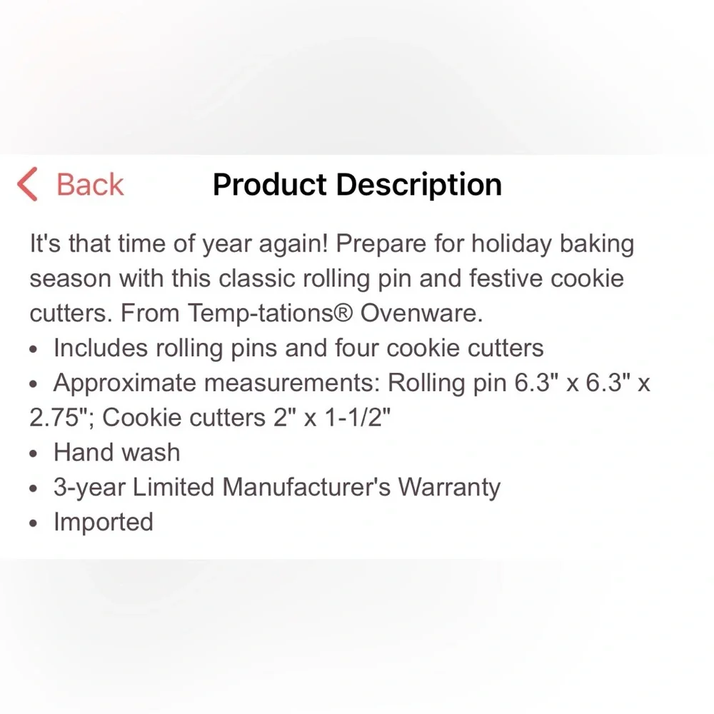 🎀 5 for $25 🎀  TEMPTATIONS Fall Baking Set Leaves Rolling Pin 4 Cookie Cutters